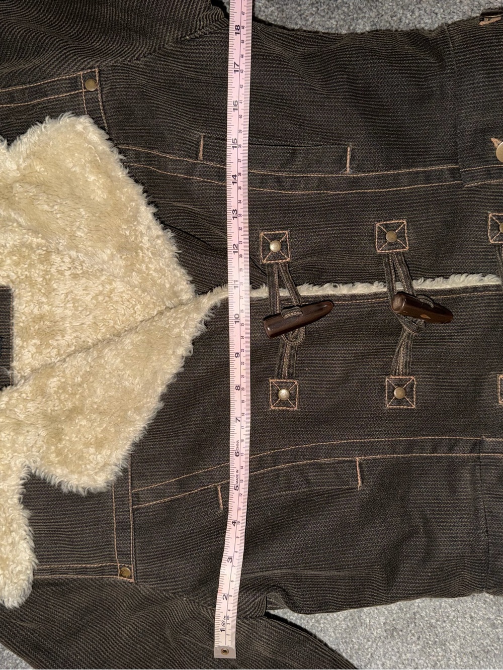 Vintage Dollhouse Brown Corduroy Teddy Jacket with Cream Sherpa Collar - Picture 6 of 7